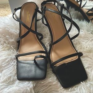 Women's Sandals Shoe Square Toe Strap Slingback Strappy Open Toe Heel